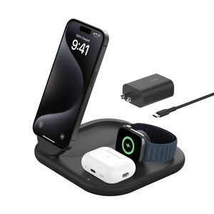 Belkin Qi2 15W 3-in-1 Wireless Pad/Stand - Black